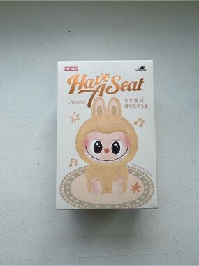 POP MART (Not Opened) Have A Seat Labubu Plush Toy - Beige